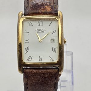pulsar quartz rectangular dress watch