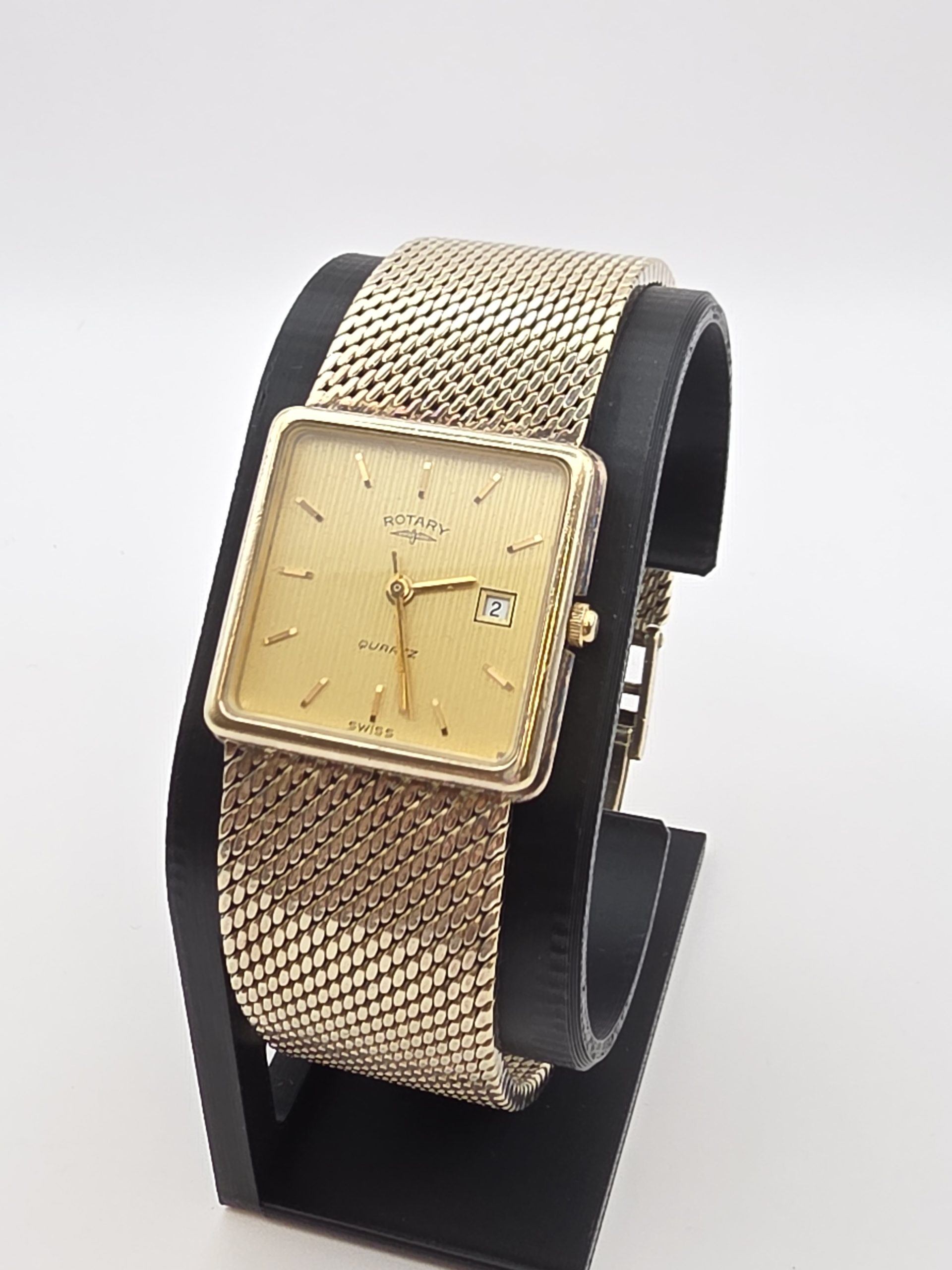 rotary quartz square dress watch (with integrated mesh bracelet) rotary quartz square dress watch (with integrated mesh bracelet)