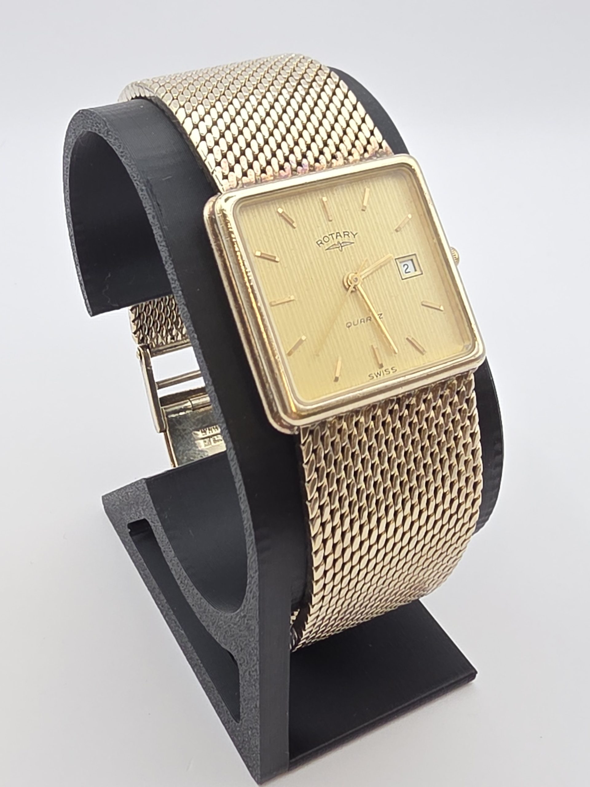 rotary quartz square dress watch (with integrated mesh bracelet) rotary quartz square dress watch (with integrated mesh bracelet)